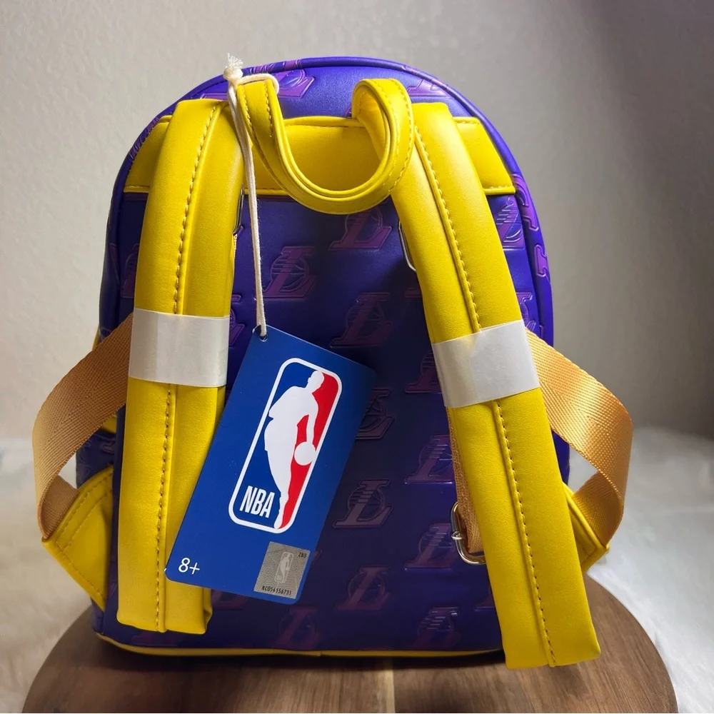 Loungefly NBA LA Lakers Debossed Logo Mini Backpack NWT